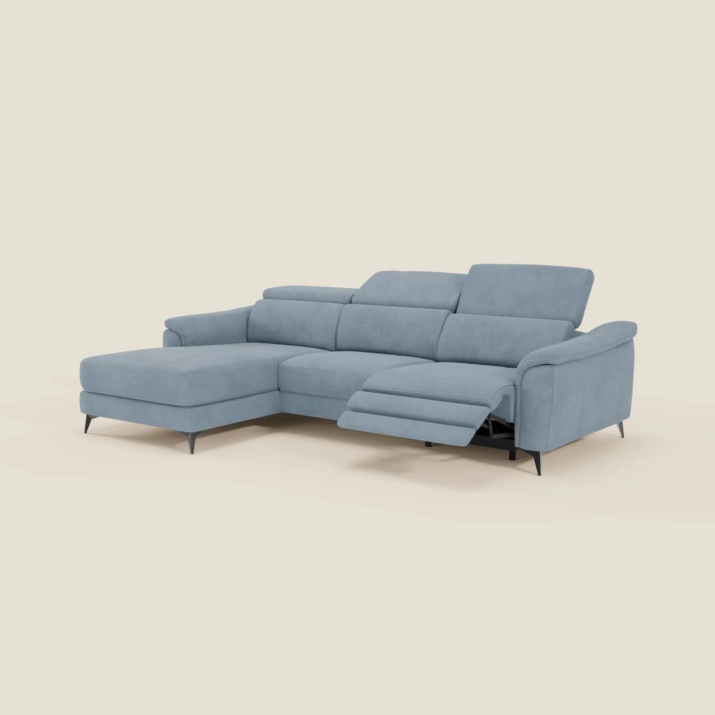 Arcos Divano con penisola - piedini alti e poggiatesta reclinabili in microfibra impermeabile T11 carta da zucchero