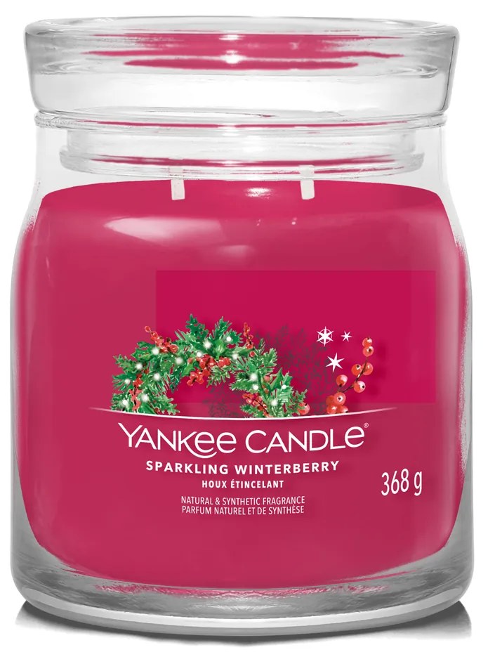 Sparkling Winterberry candela in giara media Yankee Candle