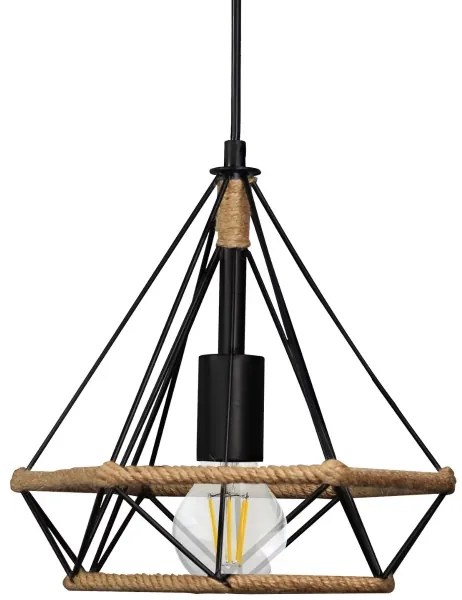 Lampadario su fune BROXTON 1xE27/20W/230V