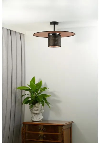 Duolla - Lampadario a plafone TOKYO SHINY 1xE27/15W/230V diametro 50 cm nero/rame