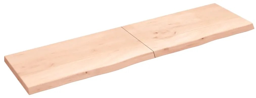 Ripiano a parete 220x60x6 cm legno massello rovere non trattato