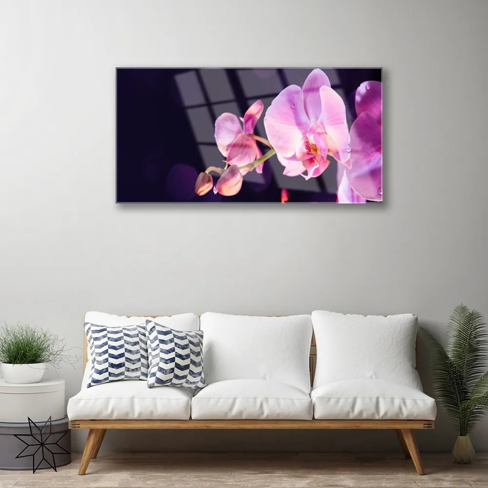 Quadro in vetro Pianta di fiori 100x50 cm