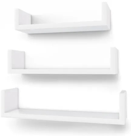 Set di 3 mensole da parete SHELFY bianche