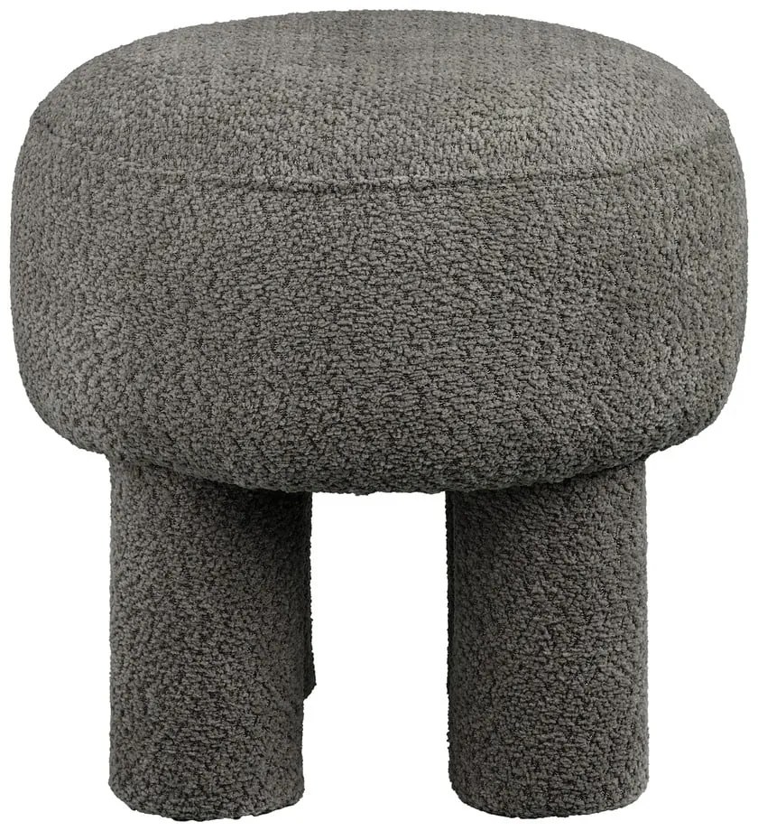 Poggiapiedi grigio scuro con rivestimento in ciniglia Canberra – House Nordic