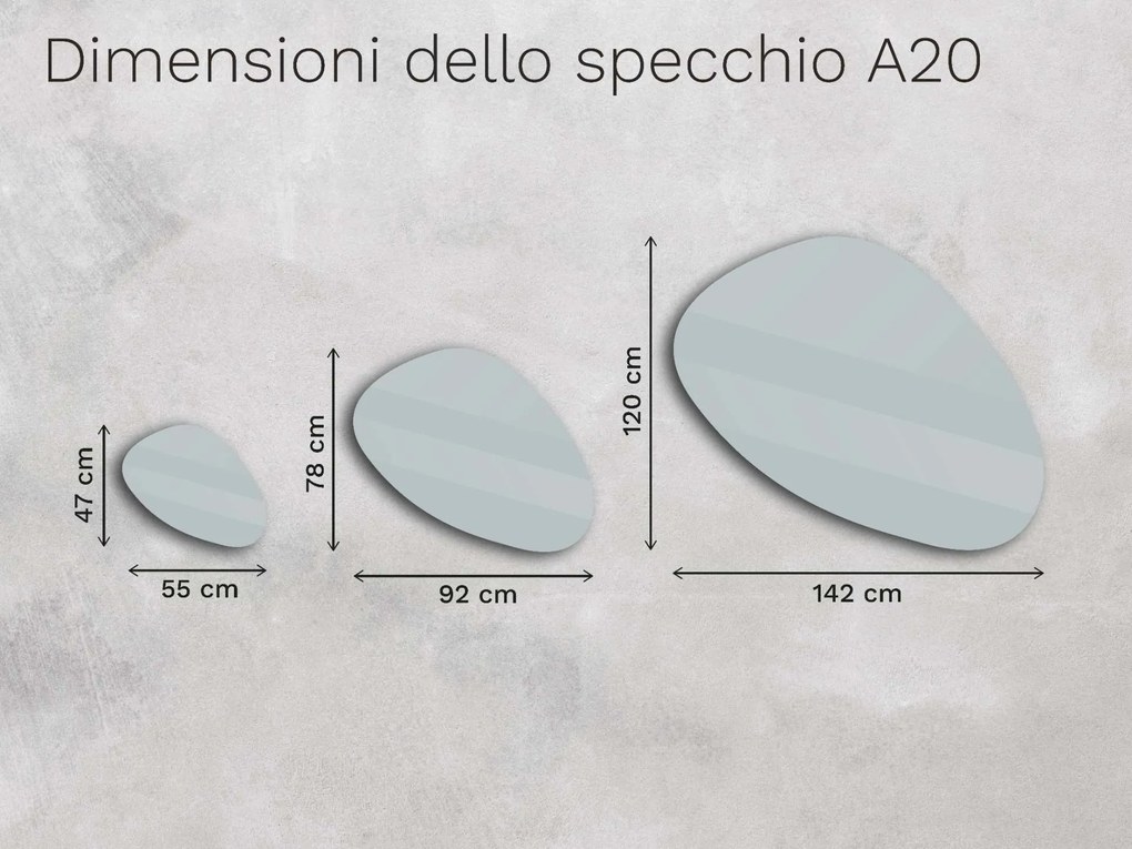 Specchio organico LED con illuminazione A20