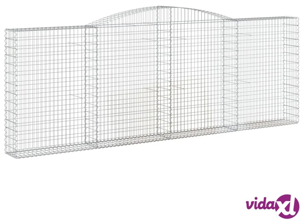 vidaXL Cesto Gabbione ad Arco 400x30x140/160 cm Ferro Zincato
