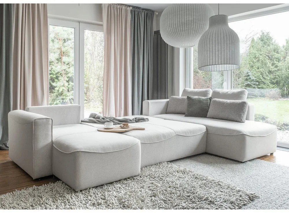 Divano letto angolare crema (a U) Homely Tommy - Miuform