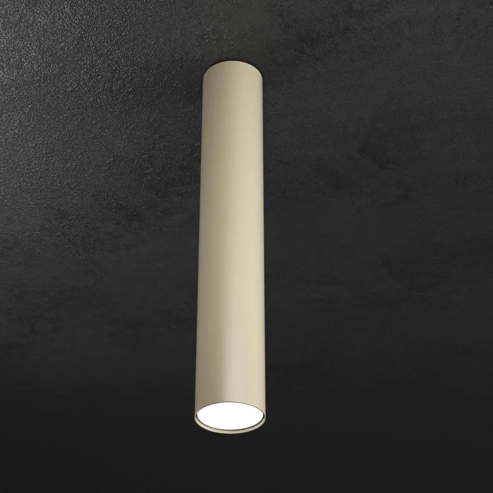 Plafoniera Moderna Cilindrica Shape Metallo Sabbia 1 Luce Gx53 50Cm