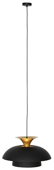 Lampada a sospensione intelligente nera con oro incl. Wifi G95 - Titus