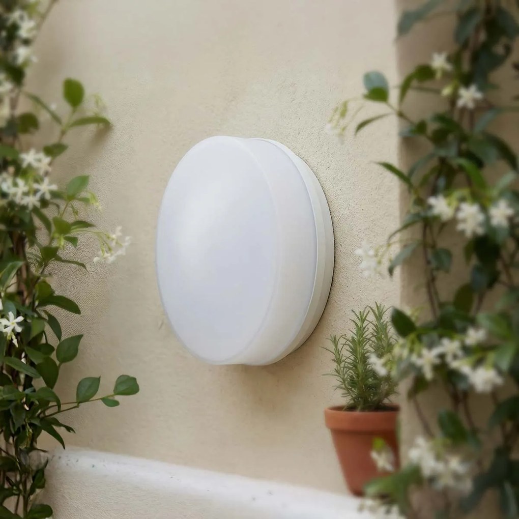 Applique con sensore di Movimento 2xE27 a Luce Diffusa IP65 Bianca