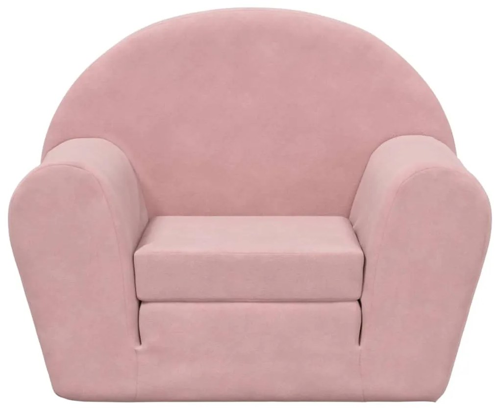 Divano letto per bambini rosa in morbido peluche