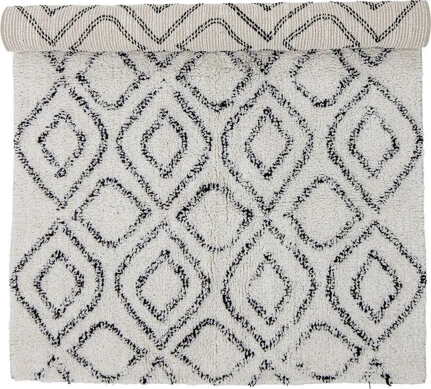 Tappeto bianco/grigio in cotone 90x150 cm Katie – Bloomingville