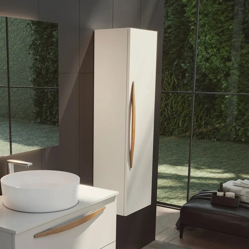 Colonna per mobile bagno Arco VISOBATH 1 anta P 27 x L 34.5 x H 120 cm Cotone laccato truciolare