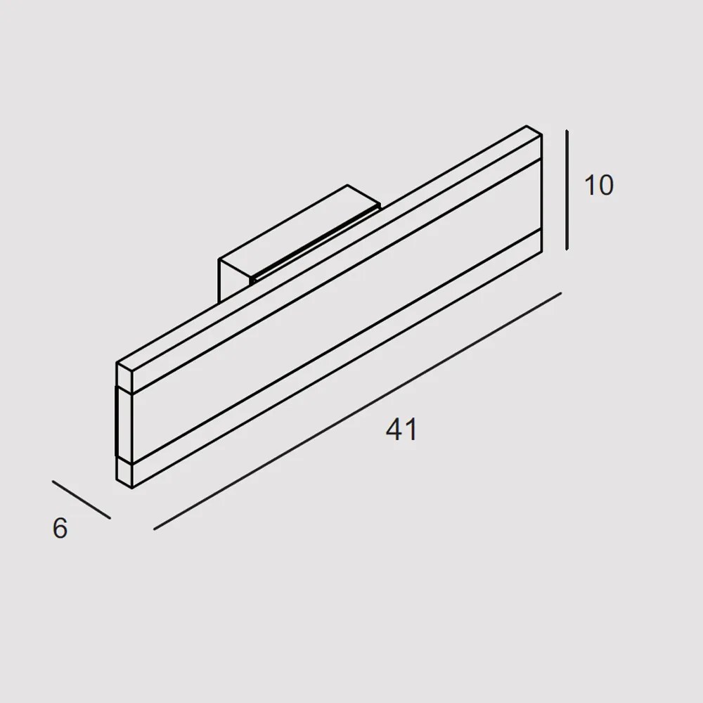 Applique Contemporanea Rail Alluminio Foglia Rame Led 22W