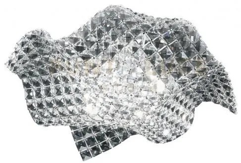 Plafoniera rumba trasparente 4 luci attacco g9 44x44x12cm in metall...