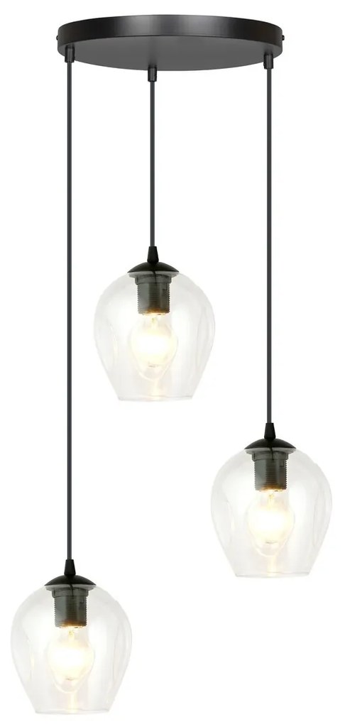 Lampadario a Sospensione in Acciaio e Vetro ISTAR 3 BL PREMIUM 3xE27