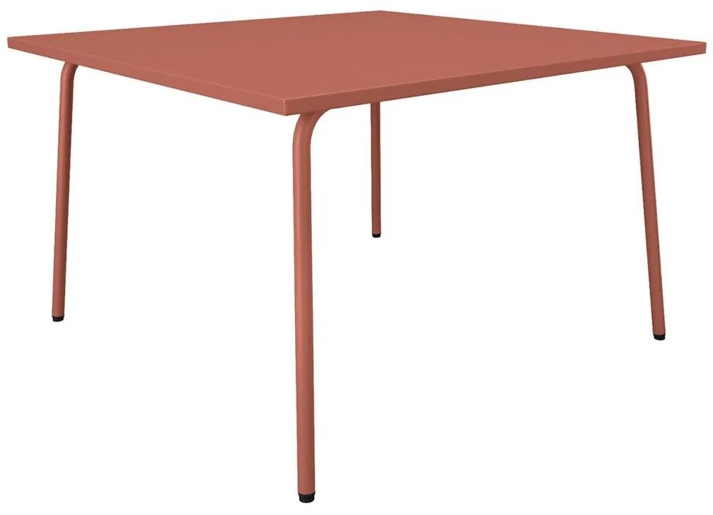 Tavolo da giardino quadrato L.120 cm in metallo - Terracotta - MIRMANDE di MYLIA