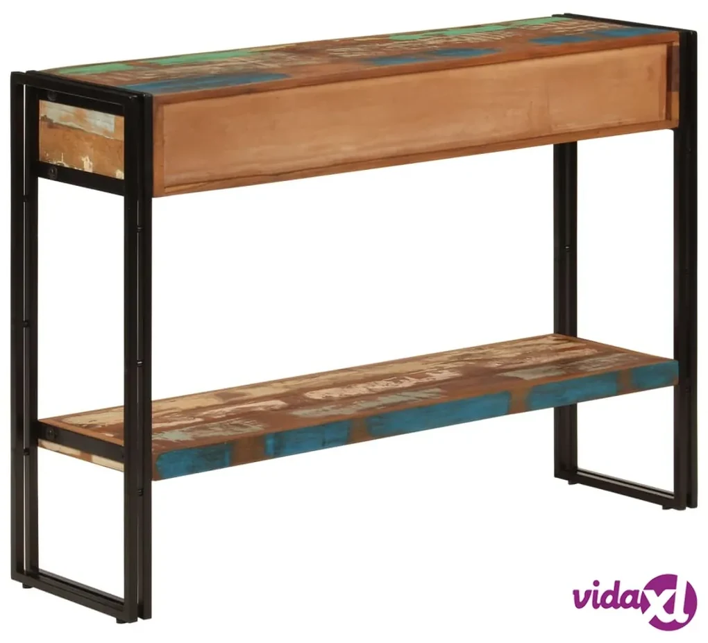 VidaXL Tavolo consolle bianco 100x35x75 cm in legno massello di