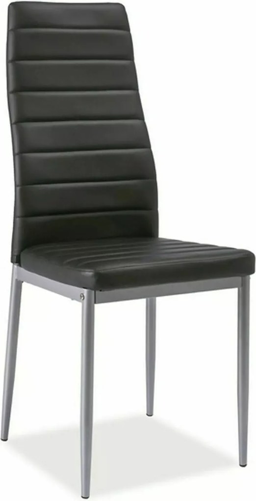 Sedia H-261 bis Alu in ecopelle nera – 40x38x96 cm
