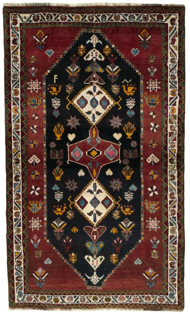 Gabbeh Tappeto persiano 110x190 Nero (Iran) Annodato A Mano