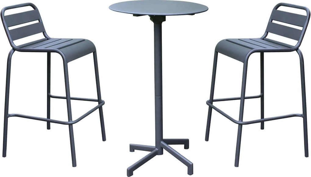 OPERA - set tavolo in metallo cm Ø 60 x 102 h con 2 sgabelle Opera