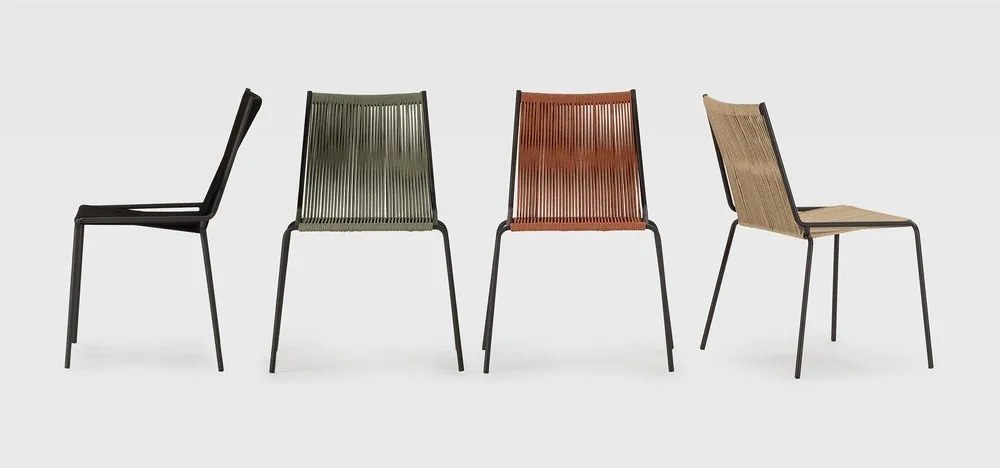 Sedie da pranzo in set color terracotta in metallo impilabili 2 pz Emily – Marckeric