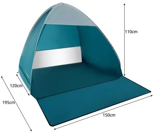 Tenda da spiaggia 195 x 150 x 110 cm con zanzariera