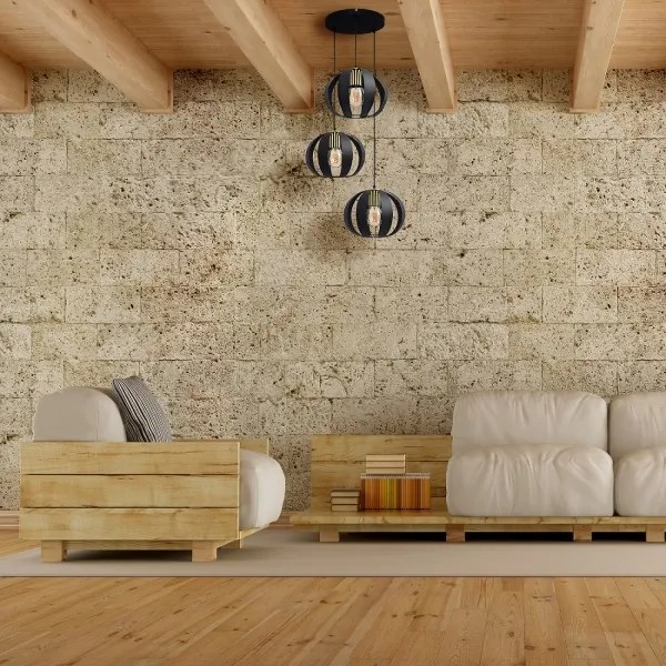 Lampadario a sospensione con filo NEWTON 3xE27/15W/230V nero