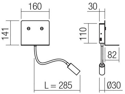Redo 01-3211 - Applique a LED MOKA LED/6W + LED/3W/230V CRI90 nero