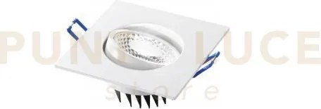 Incasso led orione bianco quadrato 7w 650lm 4000k 9x9x5,7cm