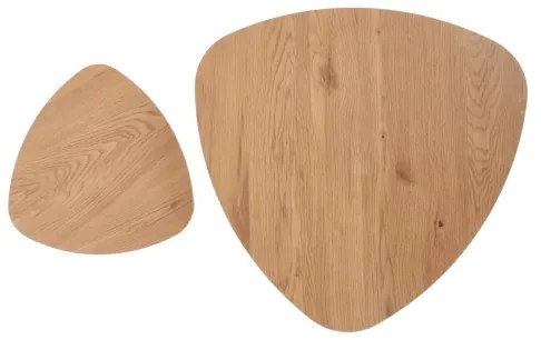 SET 2x Tavolino NICEA diametro 40/60 cm oro quercia/nero