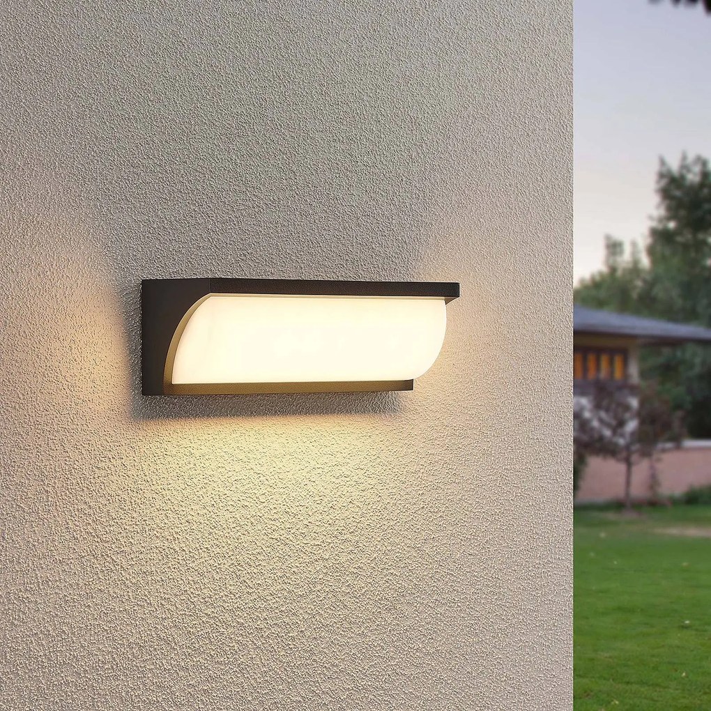 Applique da esterni a LED Aune Lucande, Nero, Alluminio, Moderno, Applique LED da esterni