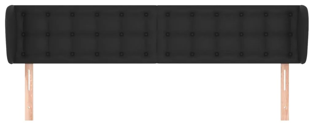 Testiera ad orecchio nera 183x23x78/88 cm in similpelle