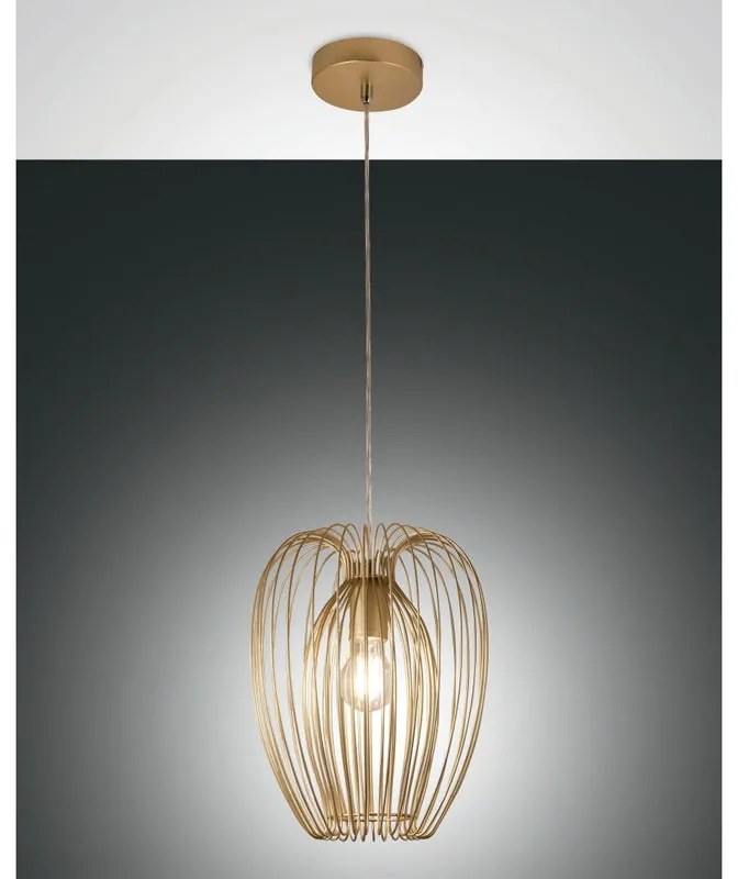 Lampadario Moderno Camp oro paralume oro E27 LA MIA LUCE