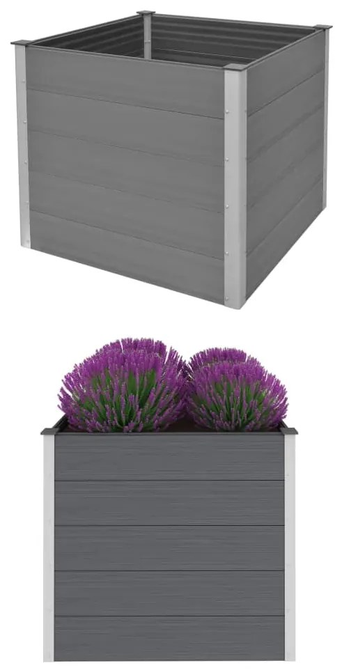 Letto Rialzato Da Giardino İn Wpc 100x100x91 Cm Grigio /