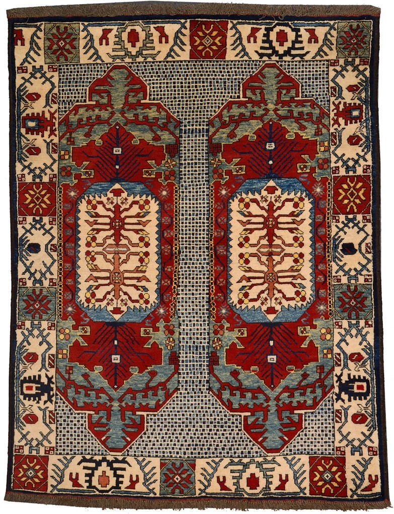Afghan Tappeto 180x130 Rosso (Afghanistan) Annodato A Mano