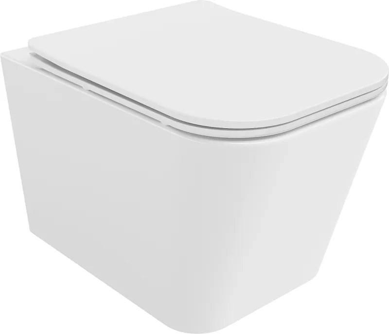Mexen Teo vaso wc Rimless con copriwater a chiusura rallentata slim, duroplast, bianco lucido - 30850600