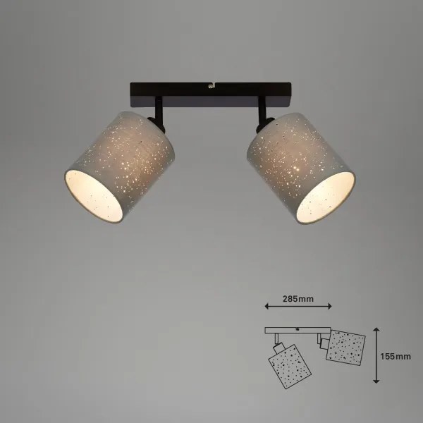 Briloner 2078-024 - Faretto SPOTLIGHT 2xE27/25W/230V grigio/nero