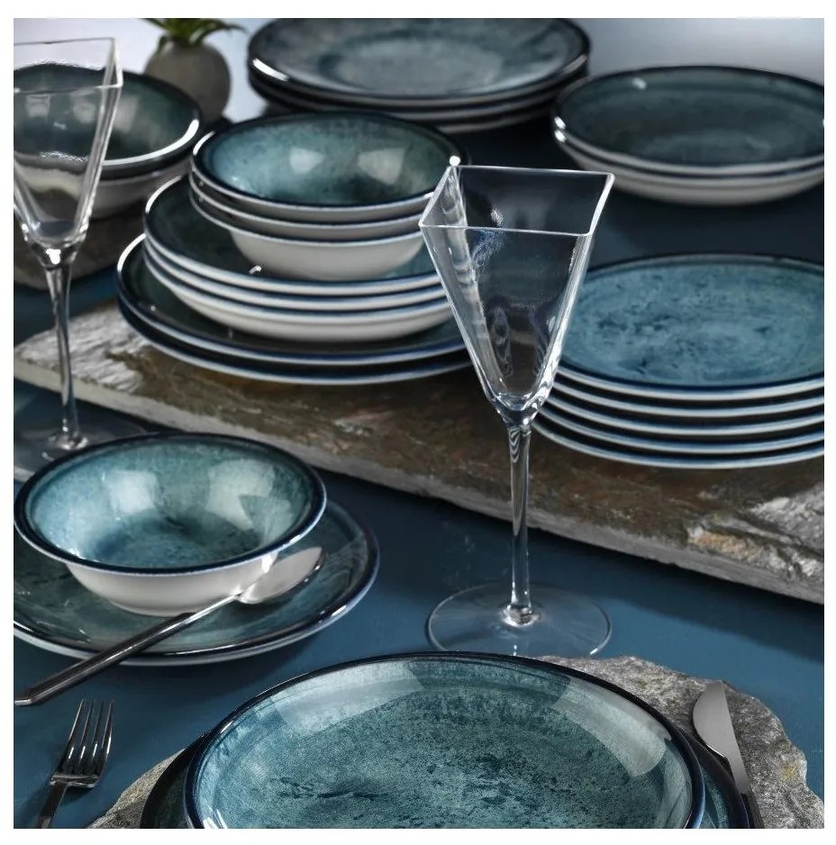 Set da tavola 18 pezzi blu/porcellana