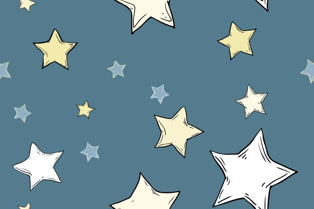 Carta da parati – Stelline spaziali con sfondo blu