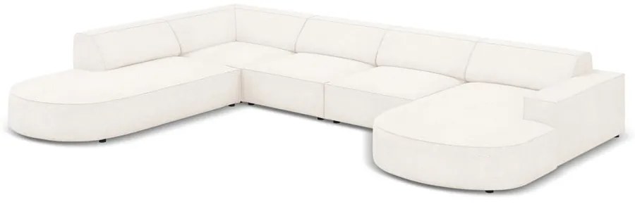 Divano angolare beige in tessuto bouclé (angolo sinistro) Jodie - Micadoni Home