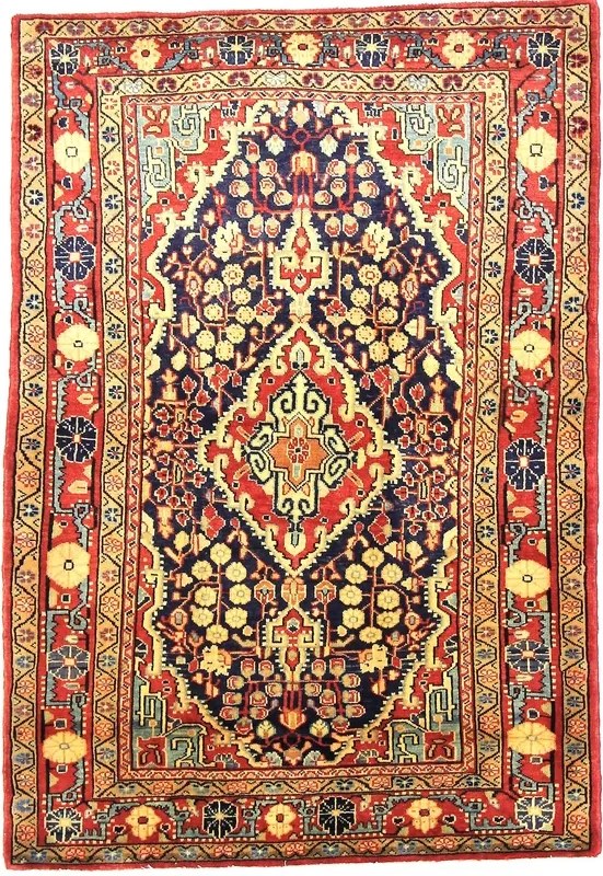 Malayer Tappeto persiano 160x110 Blu (Iran) Annodato A Mano