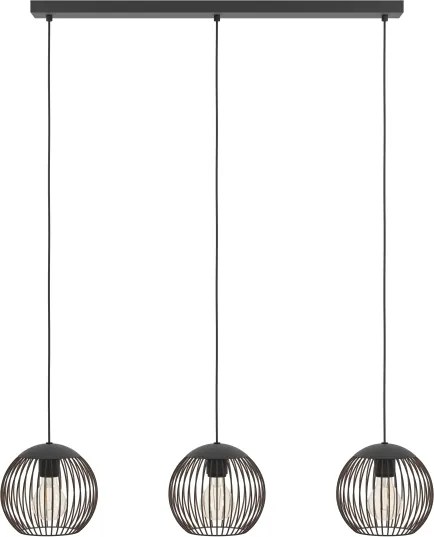 Eglo 901869 - Lampadario a cavo ALMANZORA 3xE27/60W/230V nero