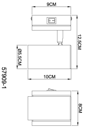 Globo 57909-1 - Faretto da parete KAYDEN 1xGU10/25W/230V nero