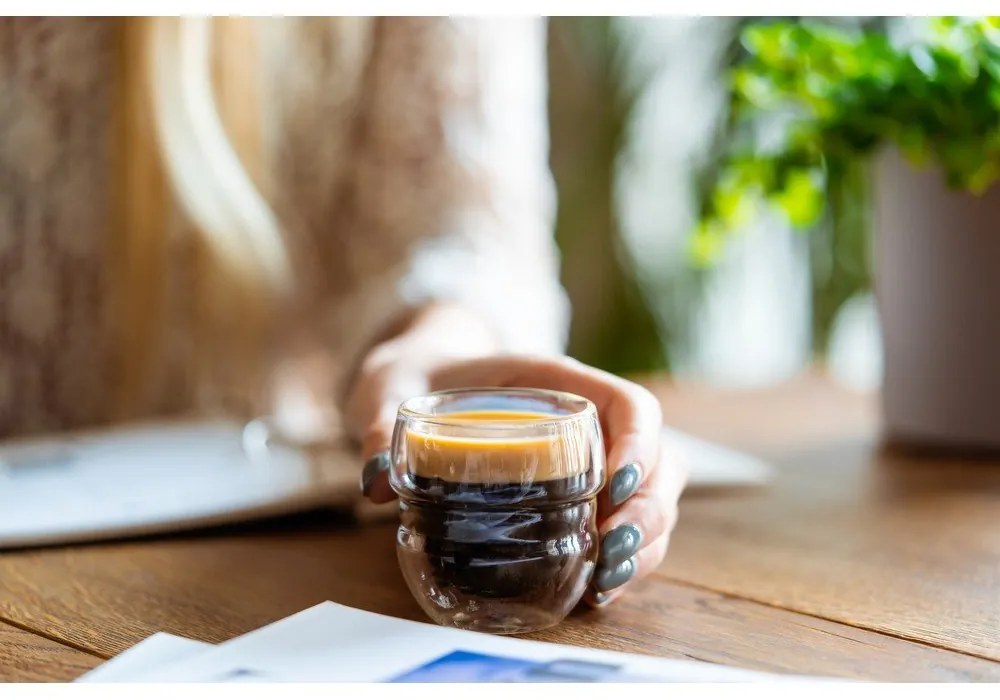 Tazzine in set per espresso/con parete doppia in vetro 2 pz 70 ml Sferico – Vialli Design