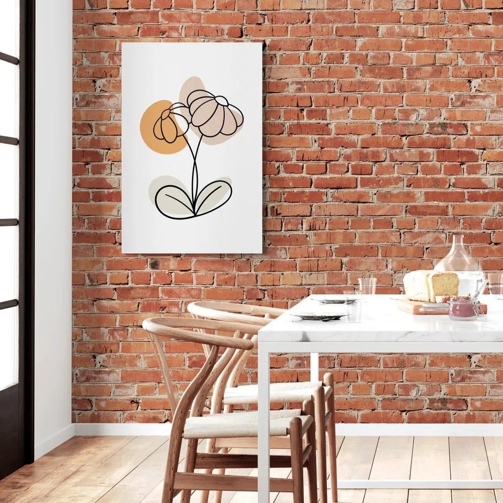 Quadro su tela – Fiore minimalista su sfondo bianco No1