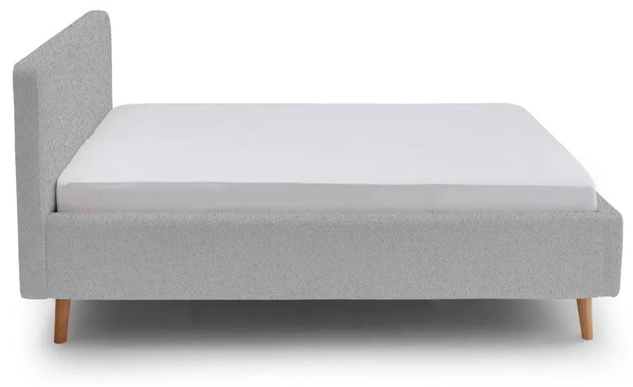Letto matrimoniale imbottito grigio con contenitore con griglia 180x200 cm Mattis - Meise Möbel