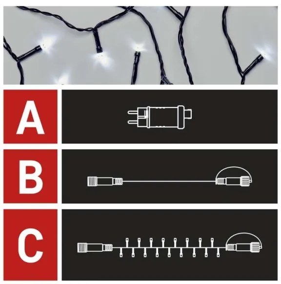 Catena luminosa LED per esterni 100xLED/15m IP44 bianco freddo