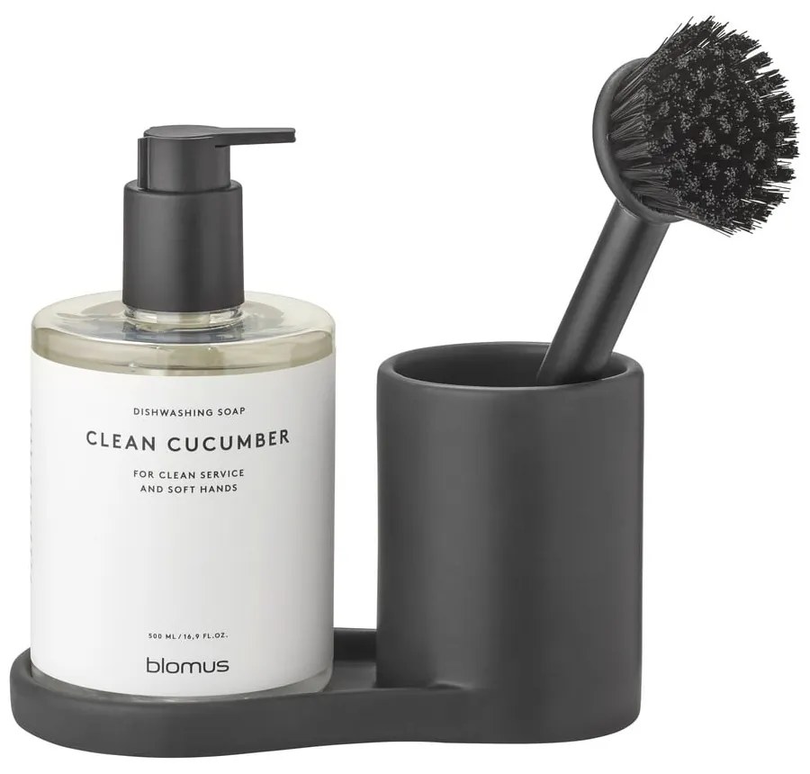 Supporto per detersivo nero in gres Piro – Blomus