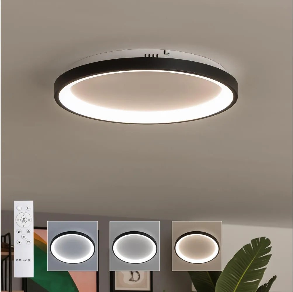 Brilagi - Lampada da soffitto dimmerabile LED FALCON SLIM LED/42W/230V Ø 50 cm nero + telecomando